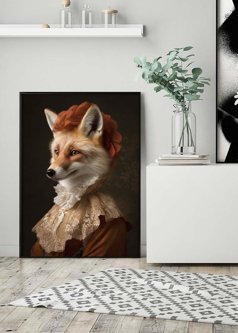 Fox Lady Animal Portrait Print