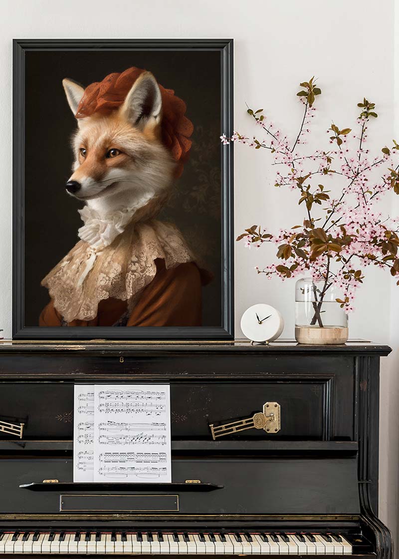 Fox Lady Animal Portrait Print