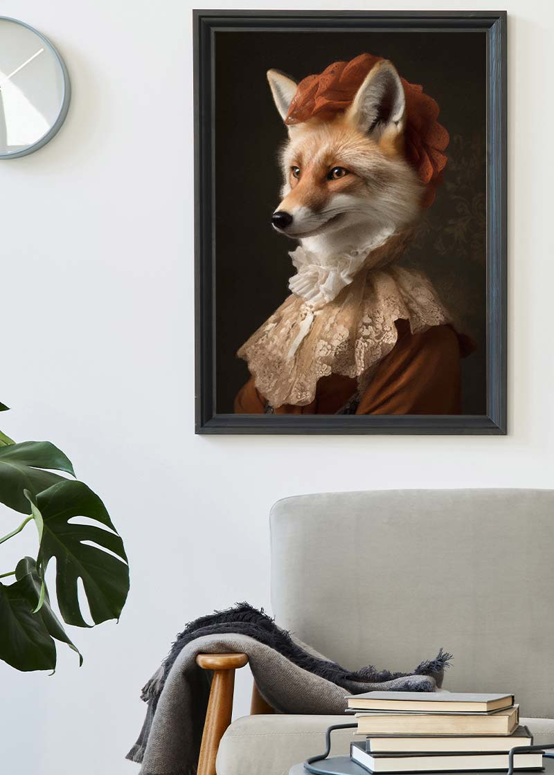 Fox Lady Animal Portrait Print