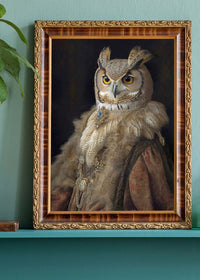 Owl Lady Animal Bird Portrait Print