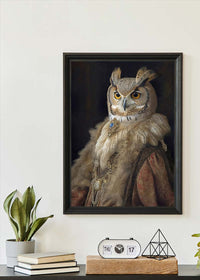 Owl Lady Animal Bird Portrait Print
