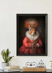 Red Squirrel Lady Animal Portrait Print