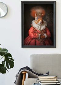 Red Squirrel Lady Animal Portrait Print
