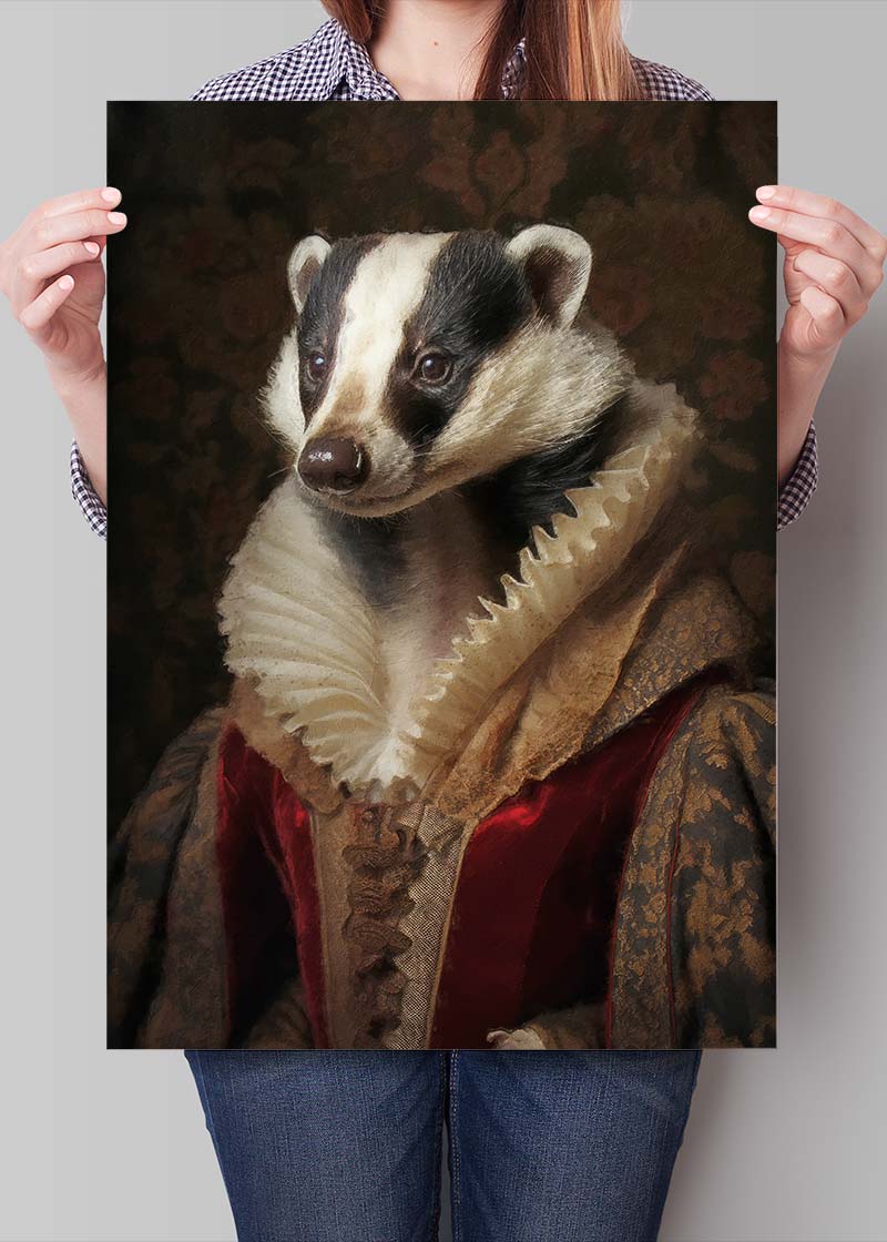 Badger Lady Portrait Print