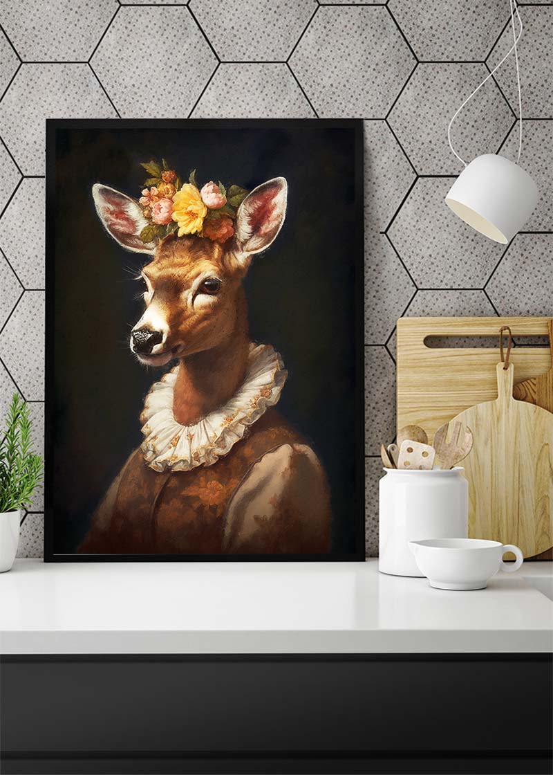 Deer Lady Portrait Print
