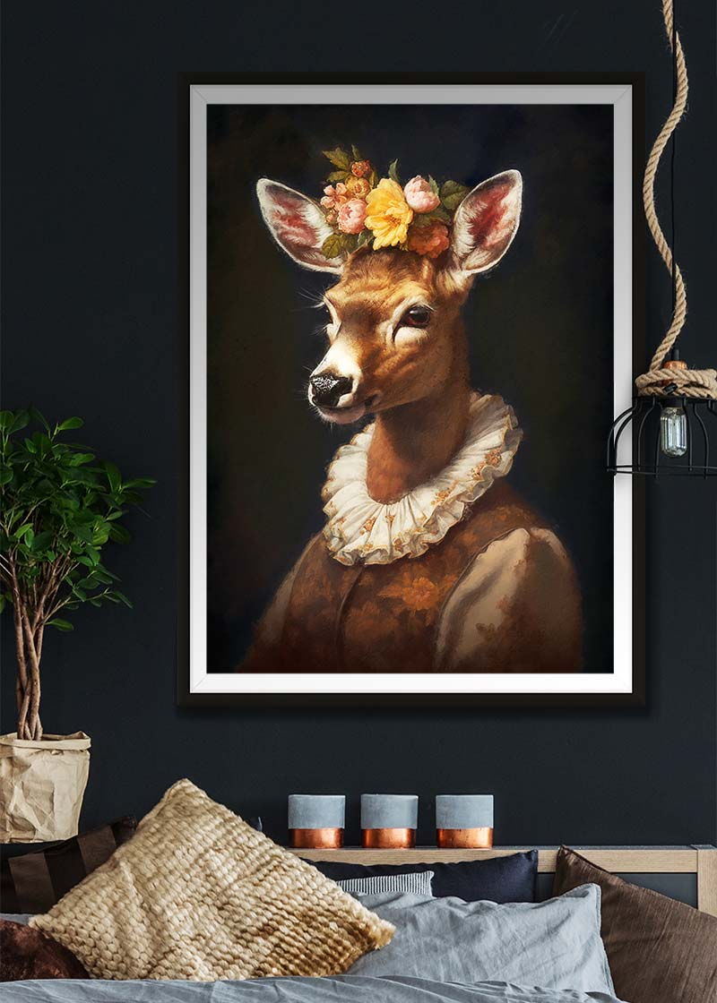 Deer Lady Portrait Print