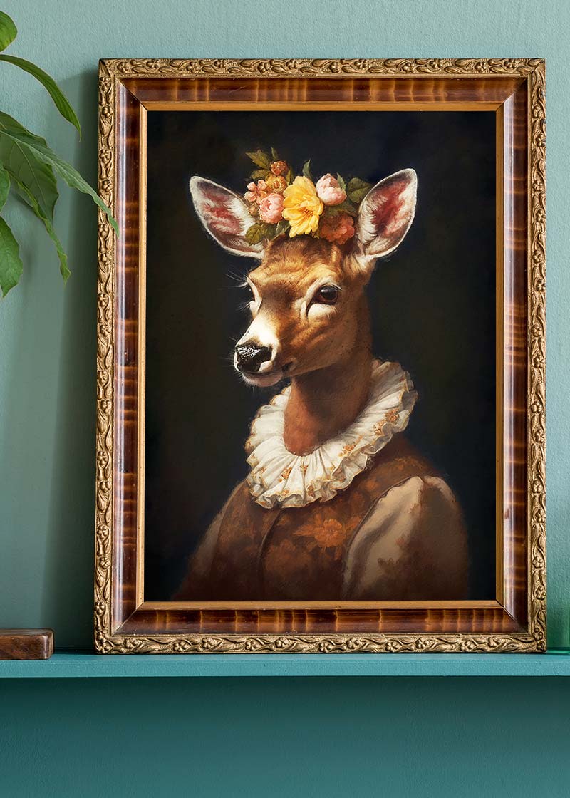 Deer Lady Portrait Print