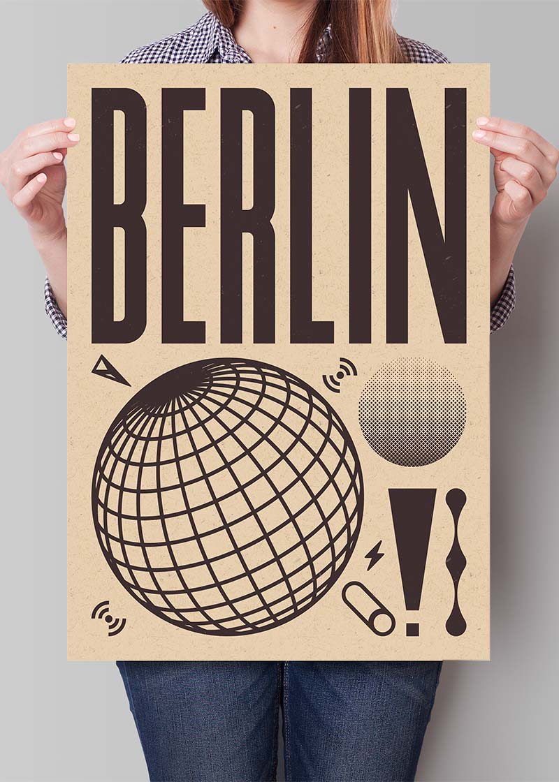 Berlin Abstract Style Music Type Print