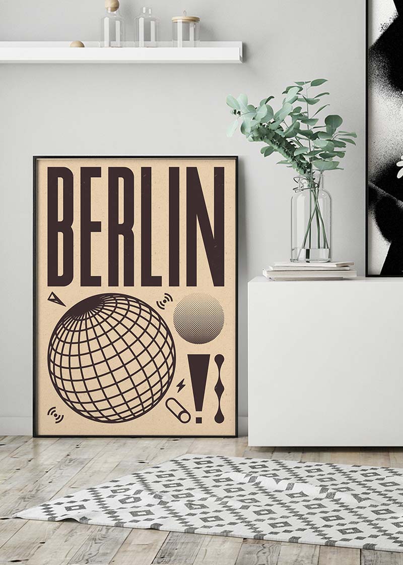 Berlin Abstract Style Music Type Print
