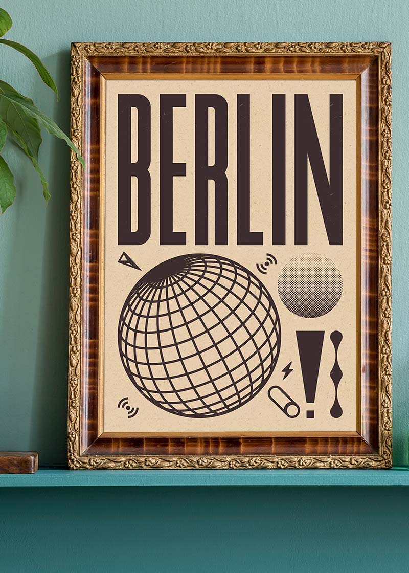 Berlin Abstract Style Music Type Print