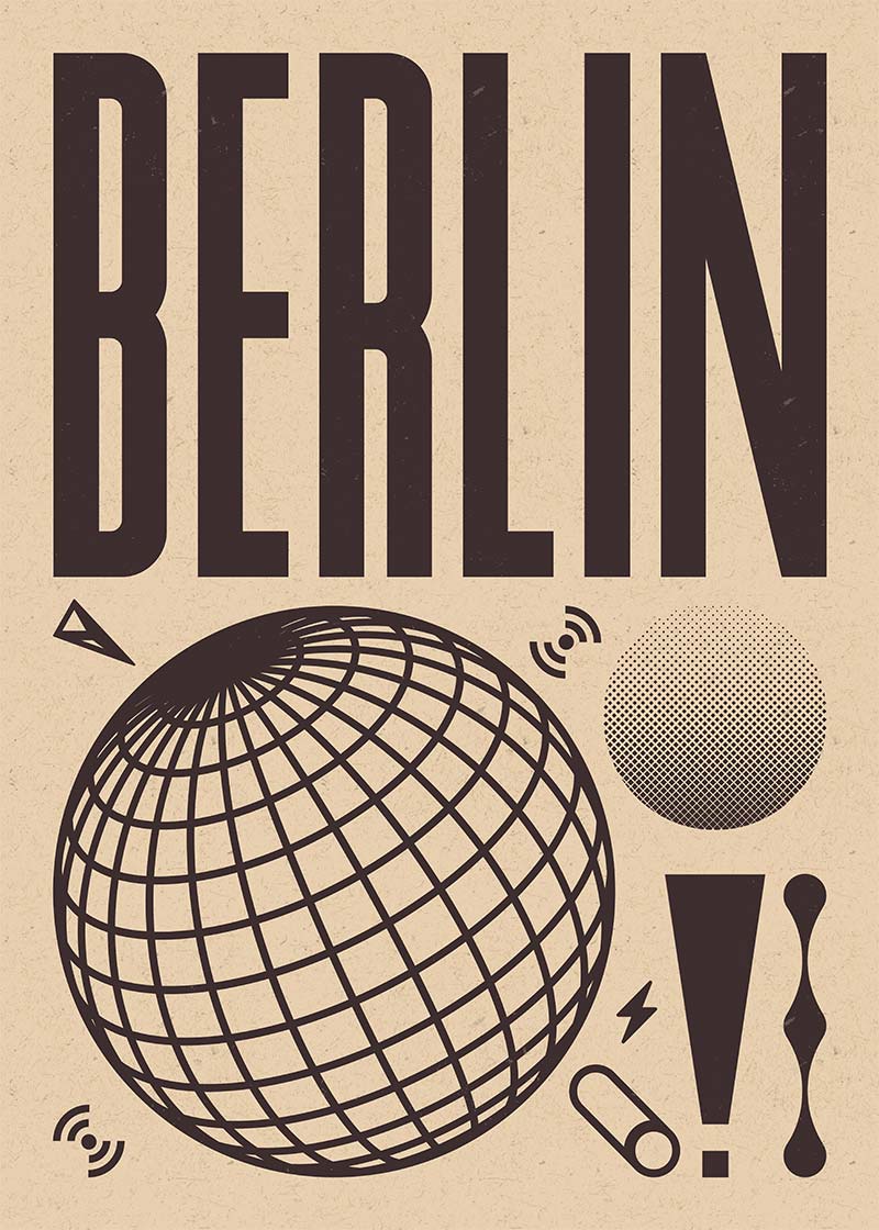 Berlin Abstract Style Music Type Print