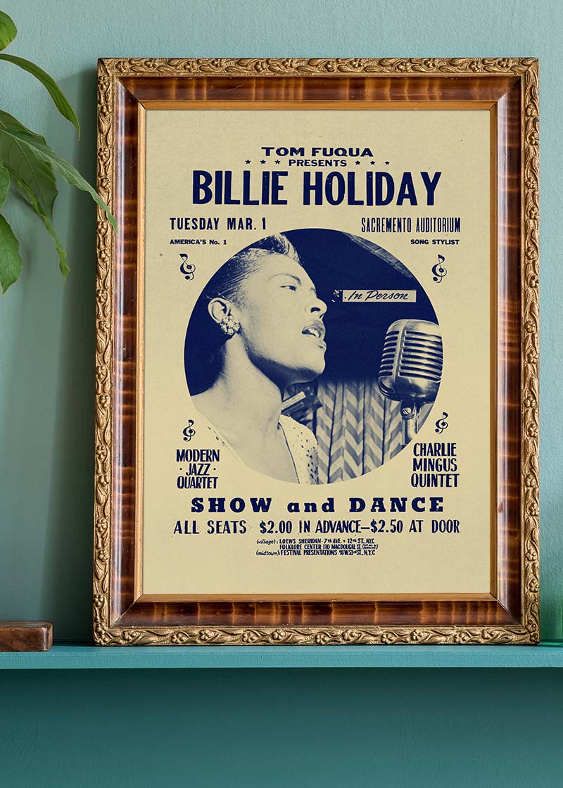 Billie Holiday Jazz Concert Poster Print