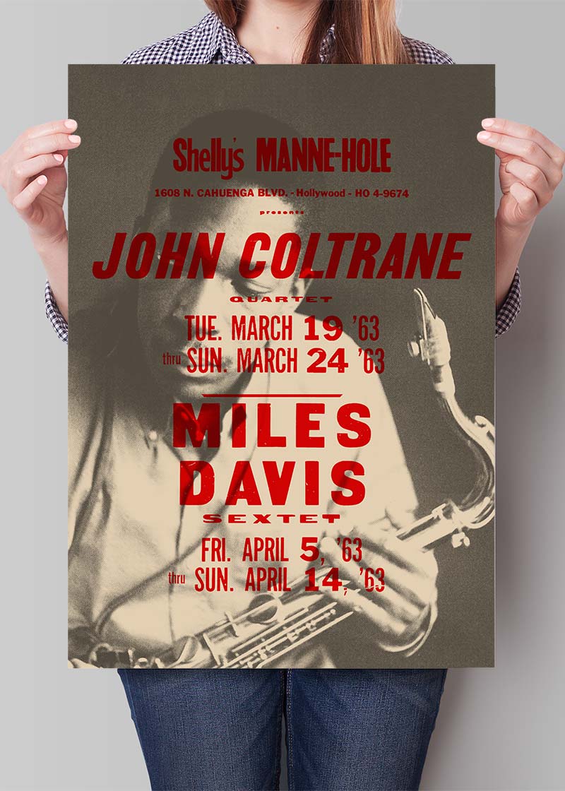 John Coltrane Miles Davis Music Poster Print