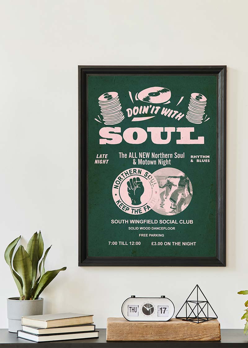 Northern Soul Motown Music Poster Pink Print