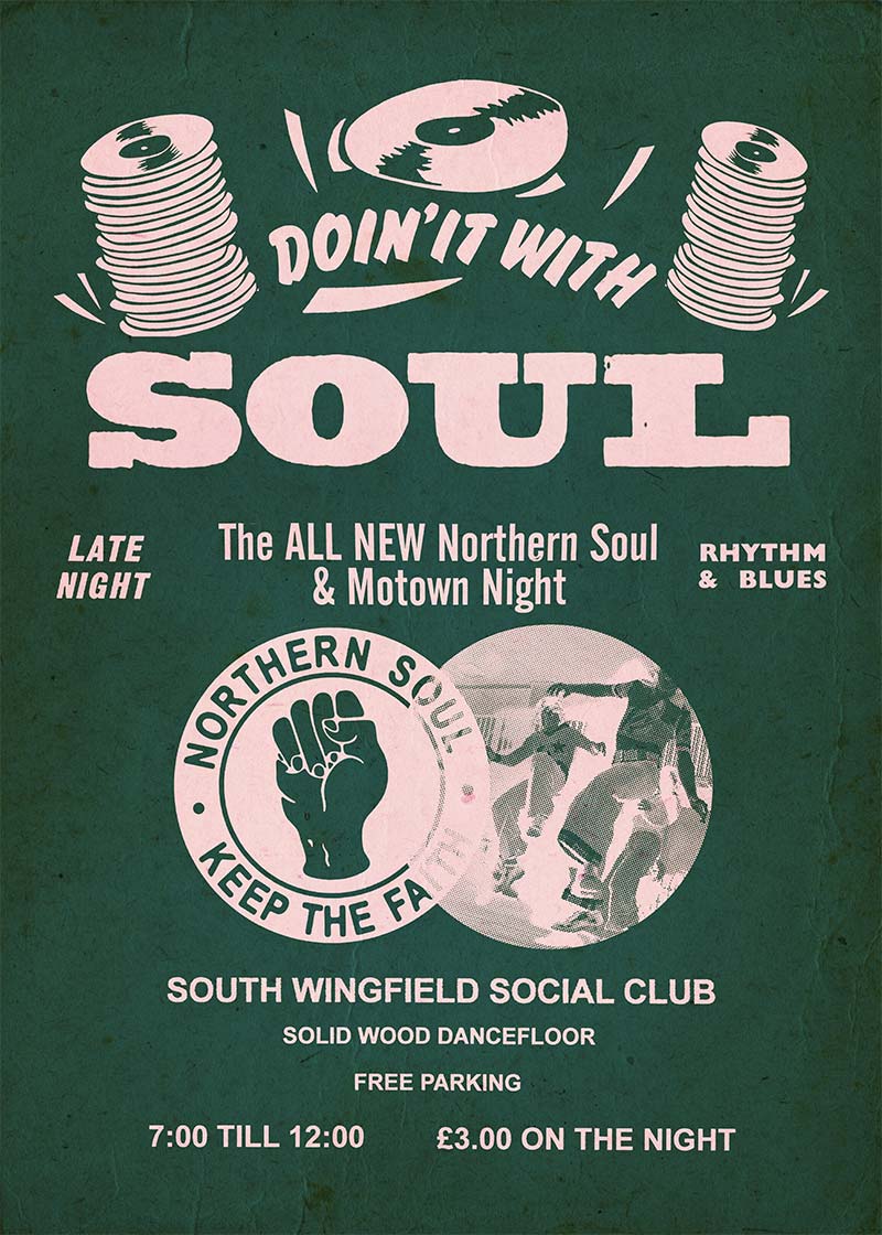 Northern Soul Motown Music Poster Pink Print