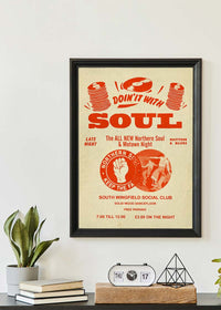 Northern Soul Motown Music Poster Orange Print