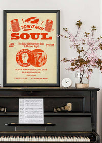 Northern Soul Motown Music Poster Orange Print