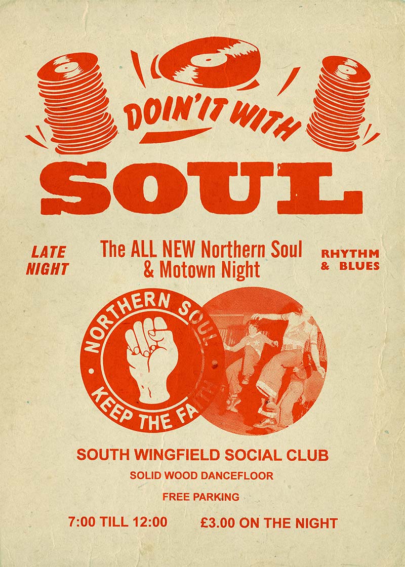 Northern Soul Motown Music Poster Orange Print