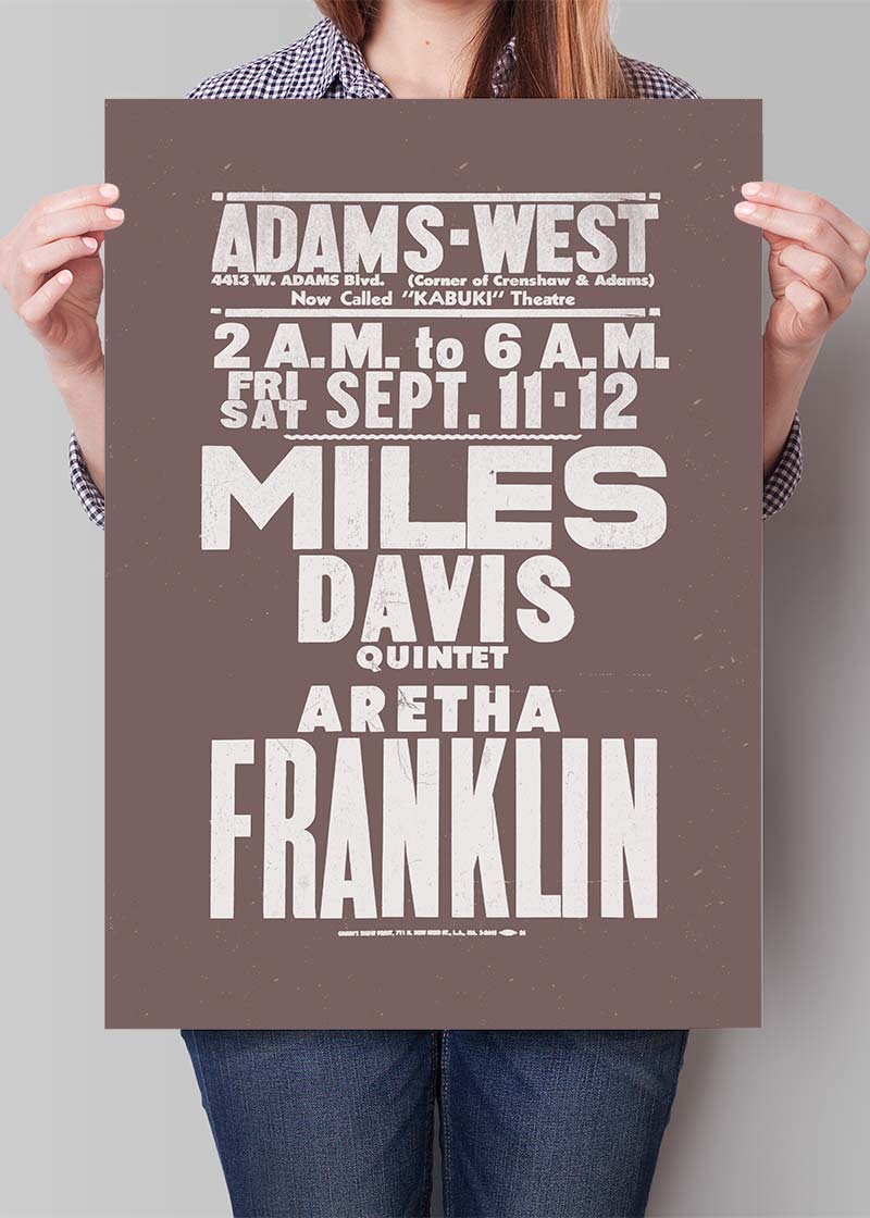 Miles Davis & Aretha Franklin Concert Poster Print
