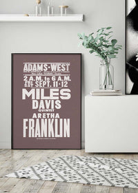 Miles Davis & Aretha Franklin Concert Poster Print