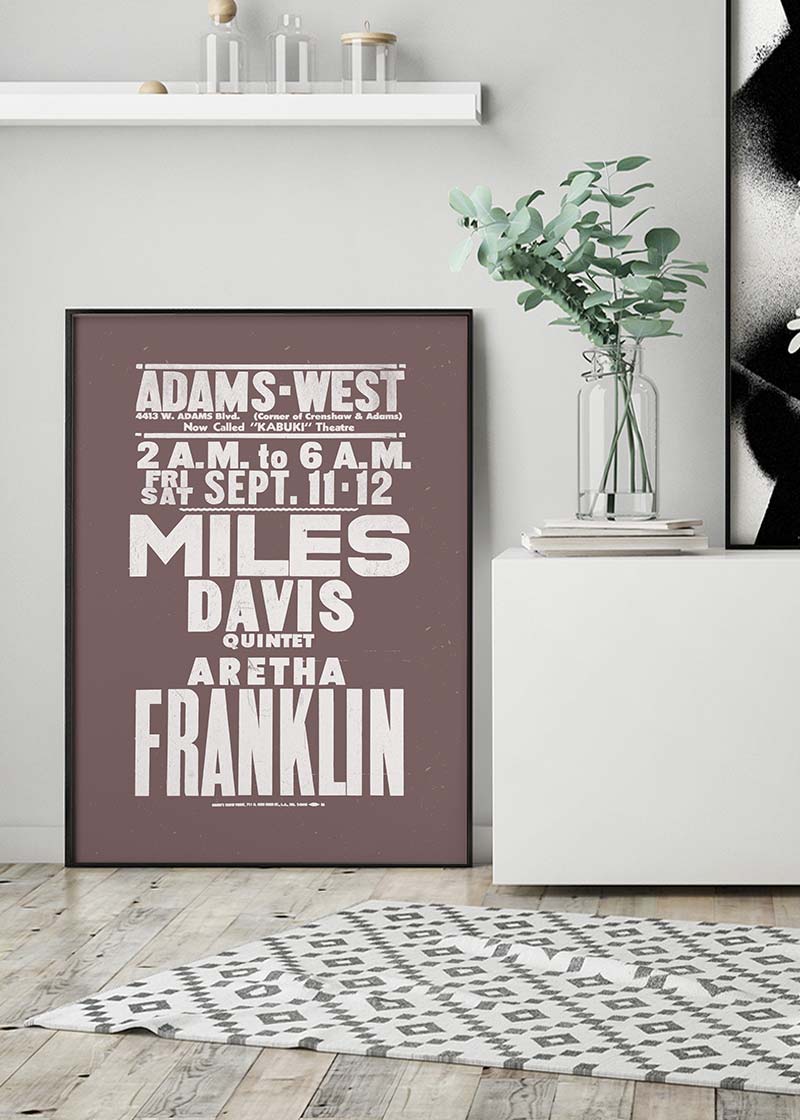 Miles Davis & Aretha Franklin Concert Poster Print