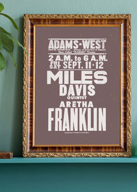Miles Davis & Aretha Franklin Concert Poster Print