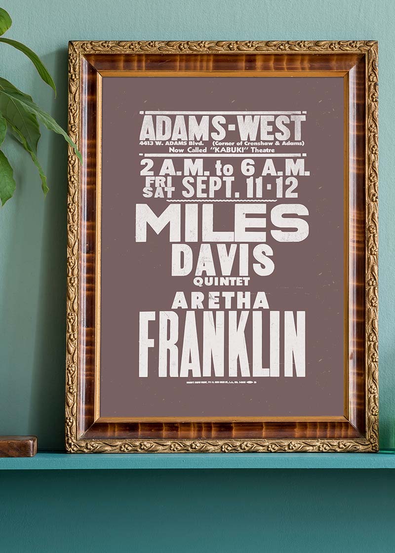 Miles Davis & Aretha Franklin Concert Poster Print