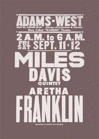 Miles Davis & Aretha Franklin Concert Poster Print