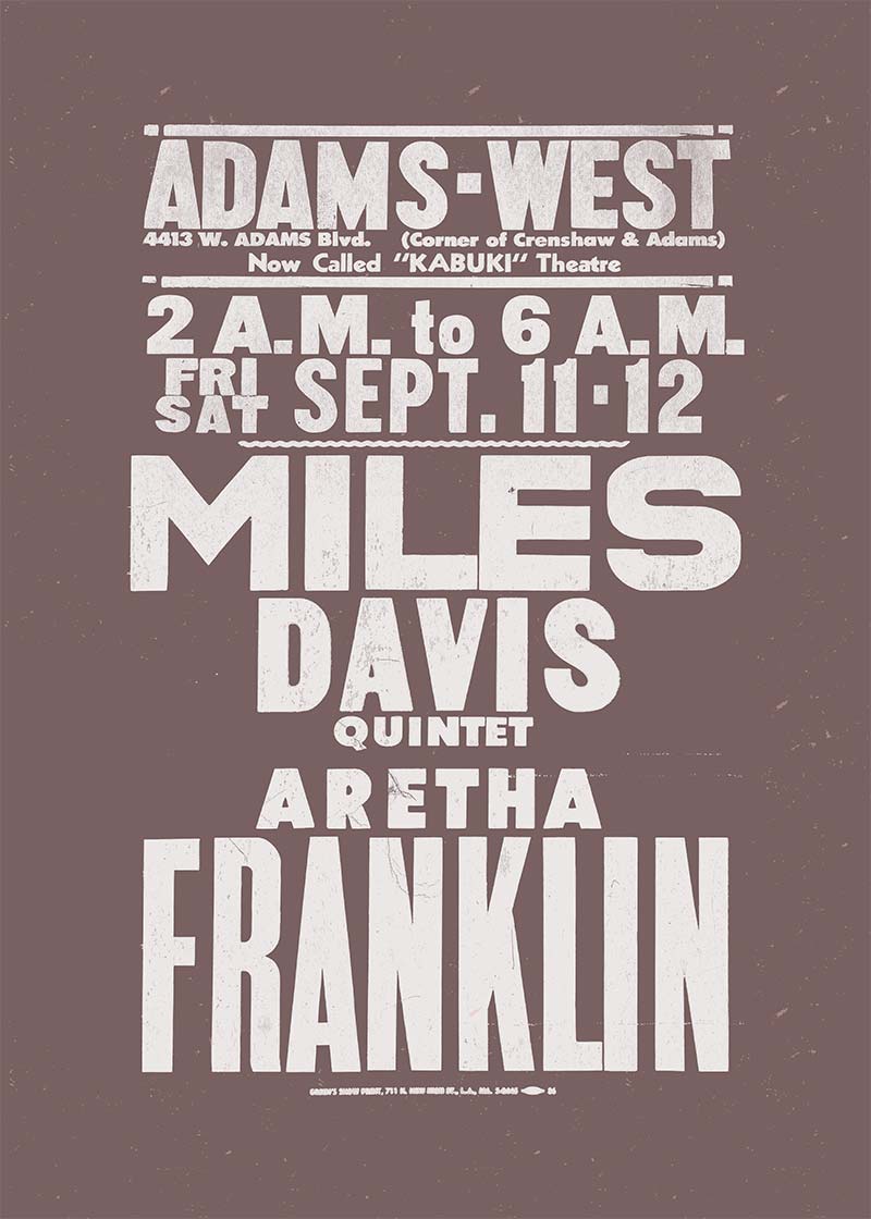 Miles Davis & Aretha Franklin Concert Poster Print