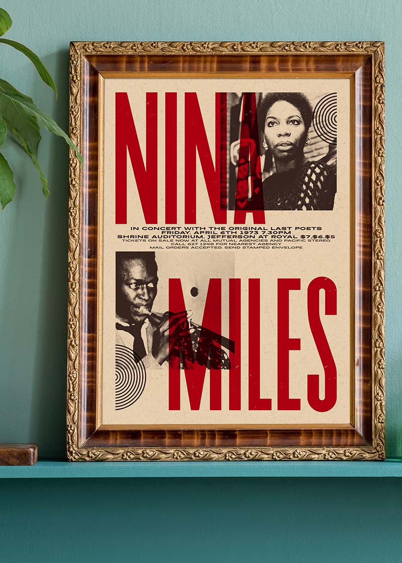 Nina Simone & Miles Davis Concert Print