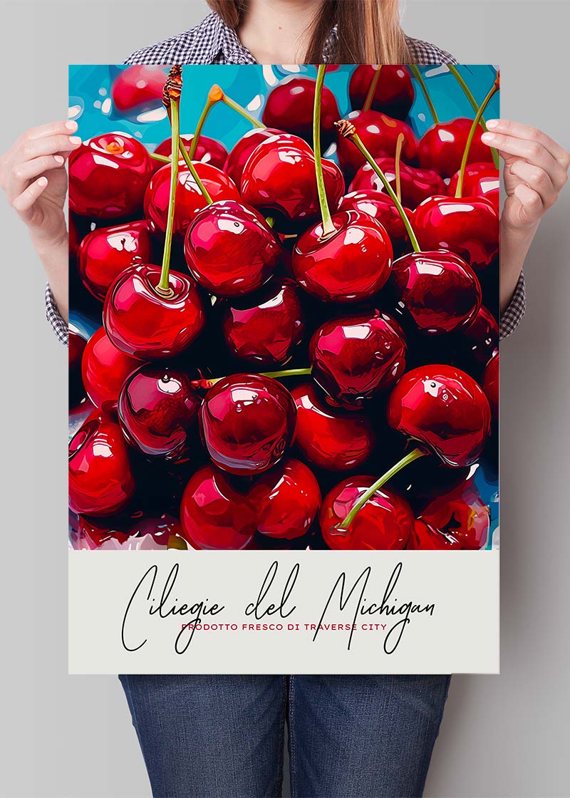 Glossy Cherries Fruit Print