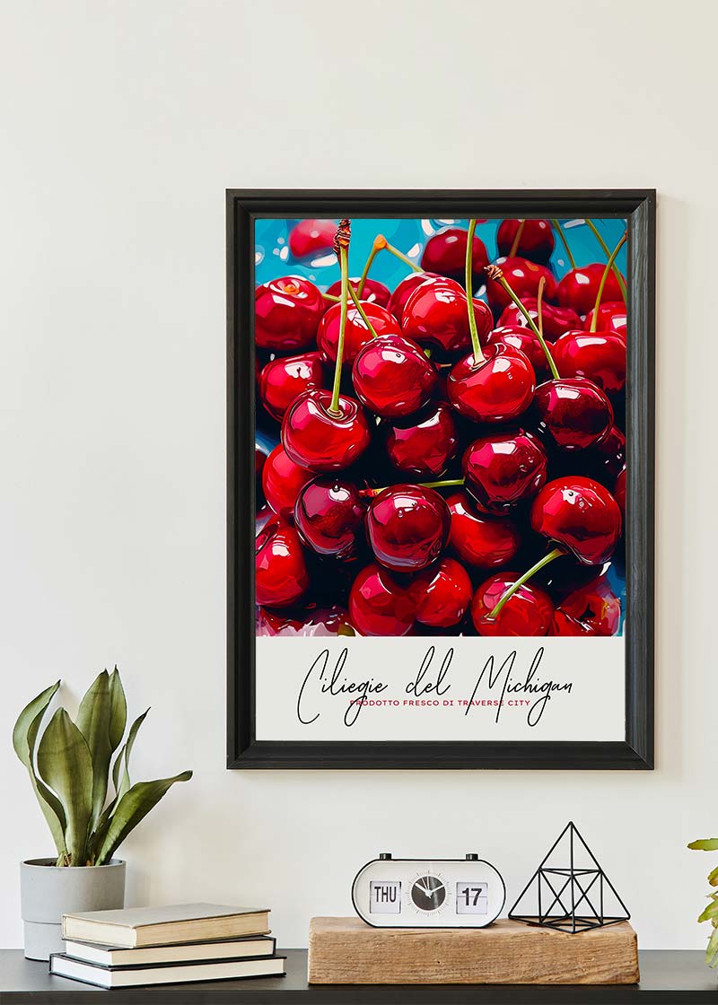 Glossy Cherries Fruit Print