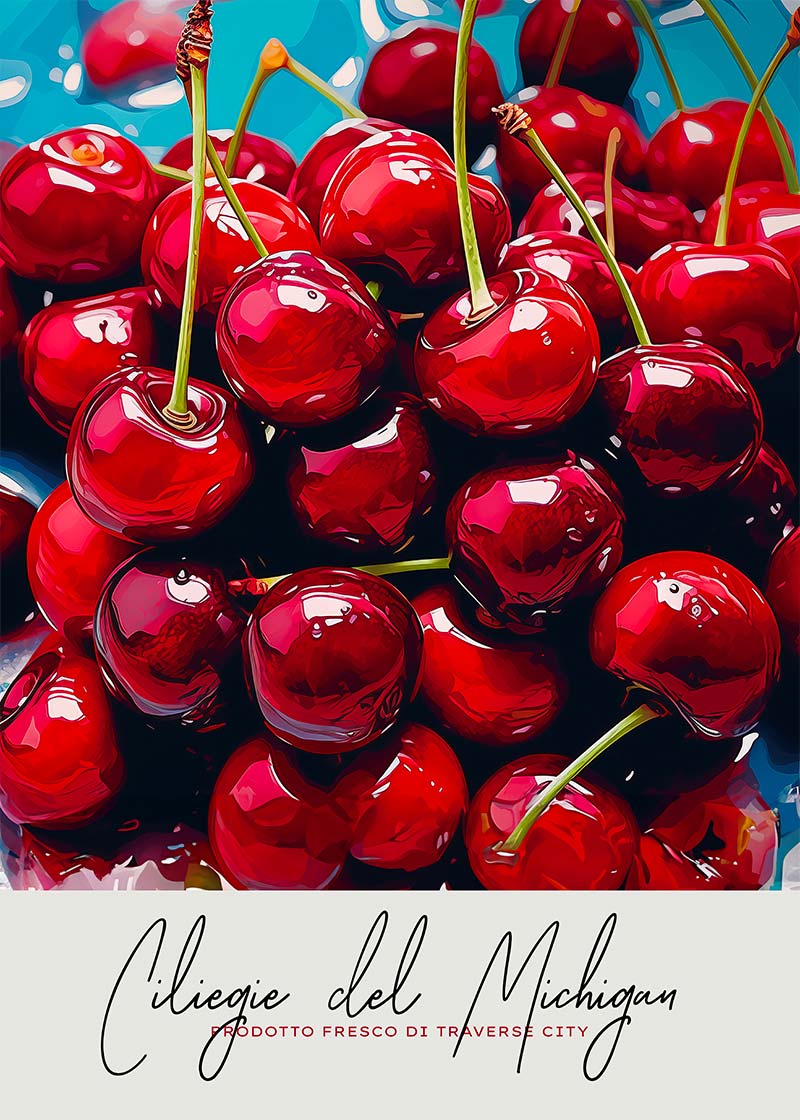 Glossy Cherries Fruit Print