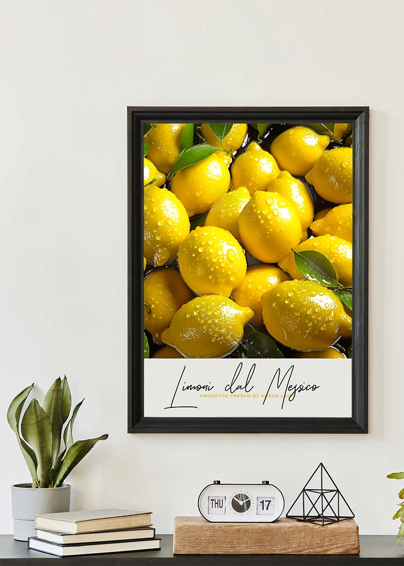 Glossy Lemons Fruit Print
