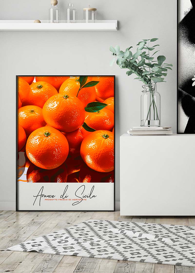 Glossy Oranges Fruit Print