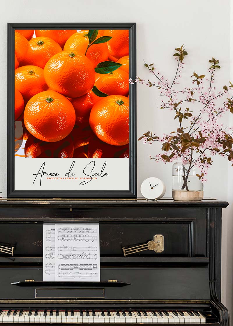 Glossy Oranges Fruit Print