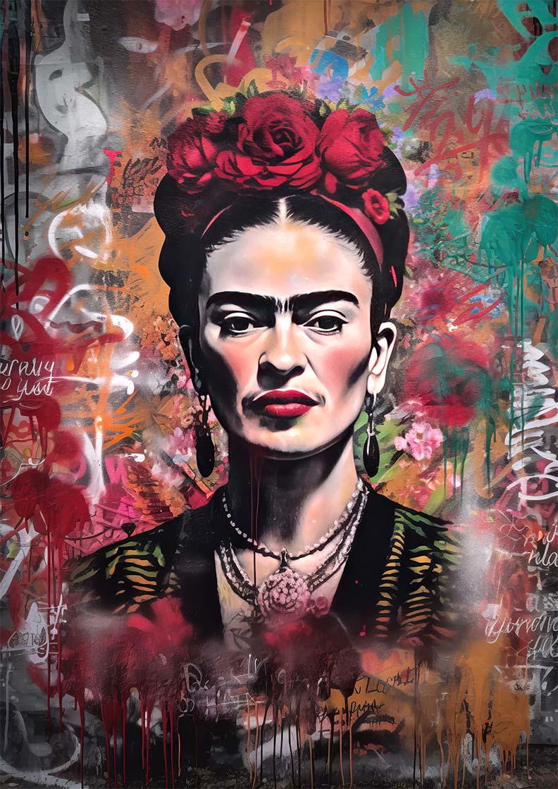 Frida Kahlo Graffiti Stencil Print – InkAndDrop frida-kahlo-graffiti-stencil-print-inkanddrop