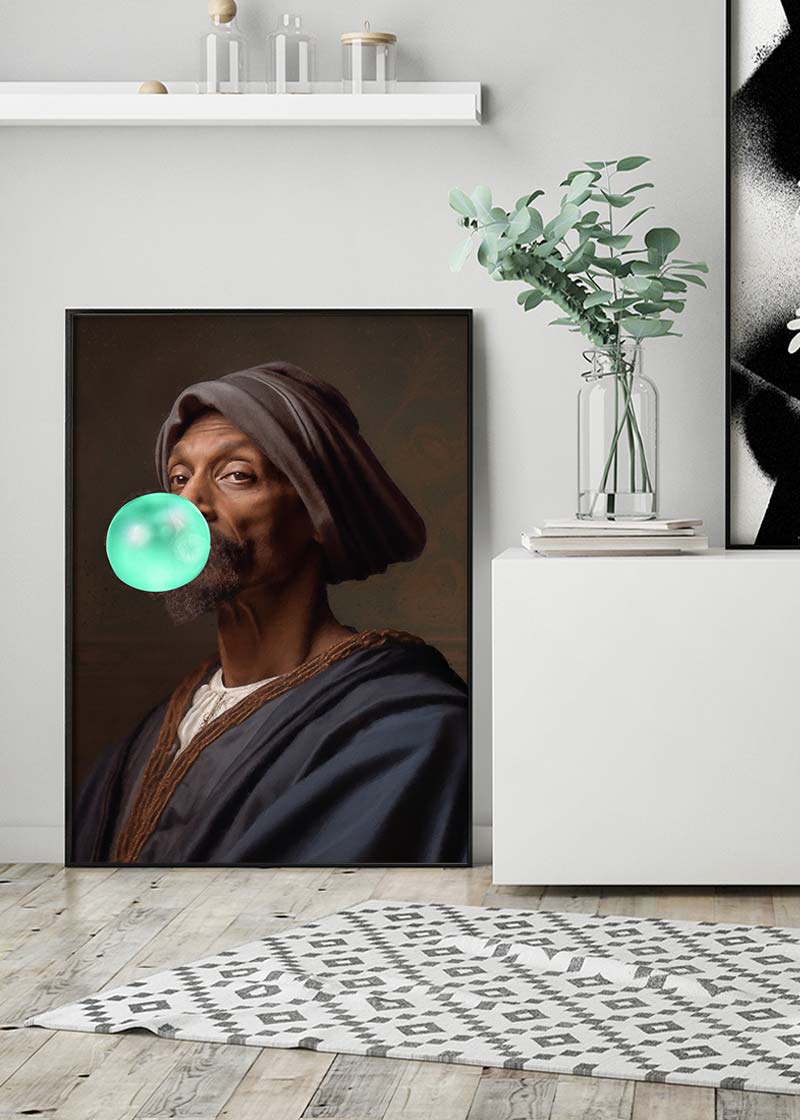Snoop Dogg Blowing Bubblegum Portrait Print