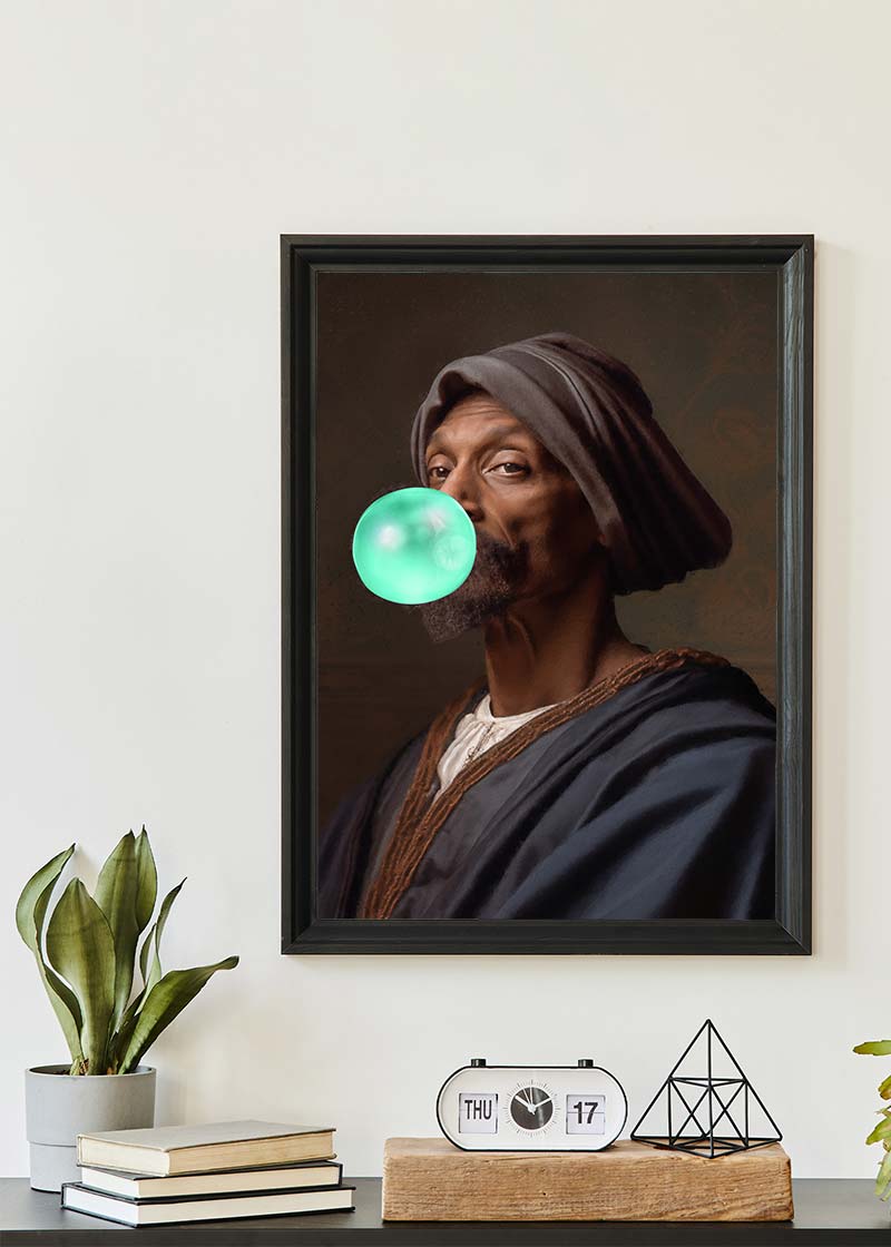 Snoop Dogg Blowing Bubblegum Portrait Print