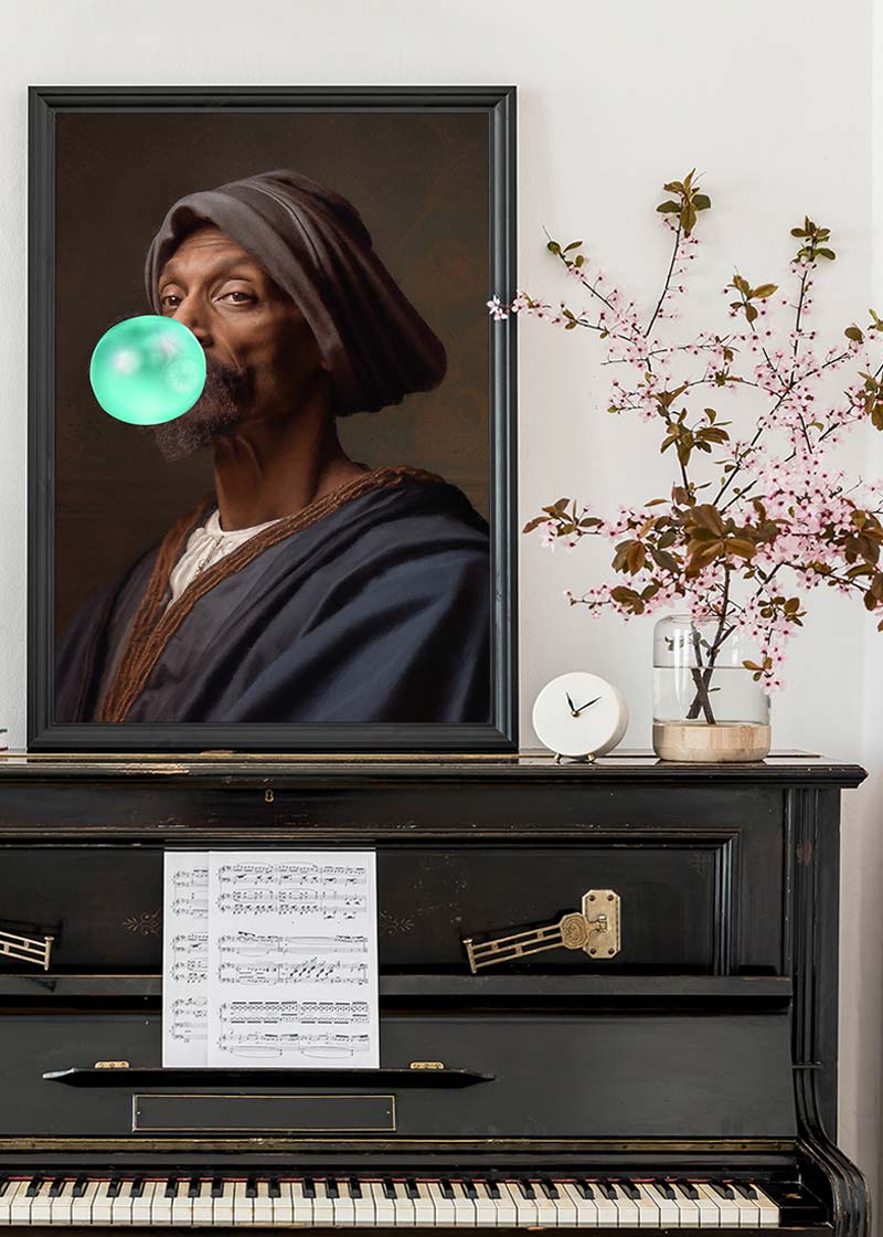 Snoop Dogg Blowing Bubblegum Portrait Print