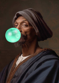 Snoop Dogg Blowing Bubblegum Portrait Print