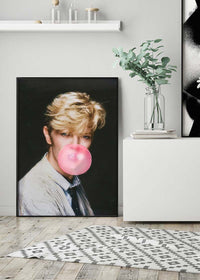 David Bowie Blowing Bubblegum Portrait Print