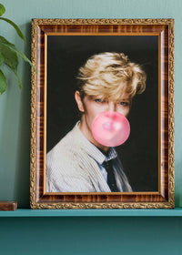 David Bowie Blowing Bubblegum Portrait Print