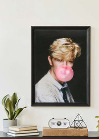 David Bowie Blowing Bubblegum Portrait Print