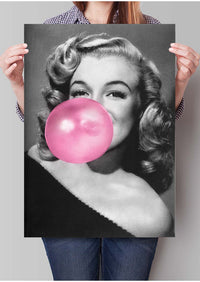 Marilyn Monroe Blowing Bubblegum Portrait Print