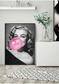 Marilyn Monroe Blowing Bubblegum Portrait Print