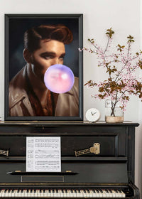 King of Rock 'n' Roll Bubblegum Portrait Print