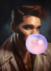 King of Rock 'n' Roll Bubblegum Portrait Print