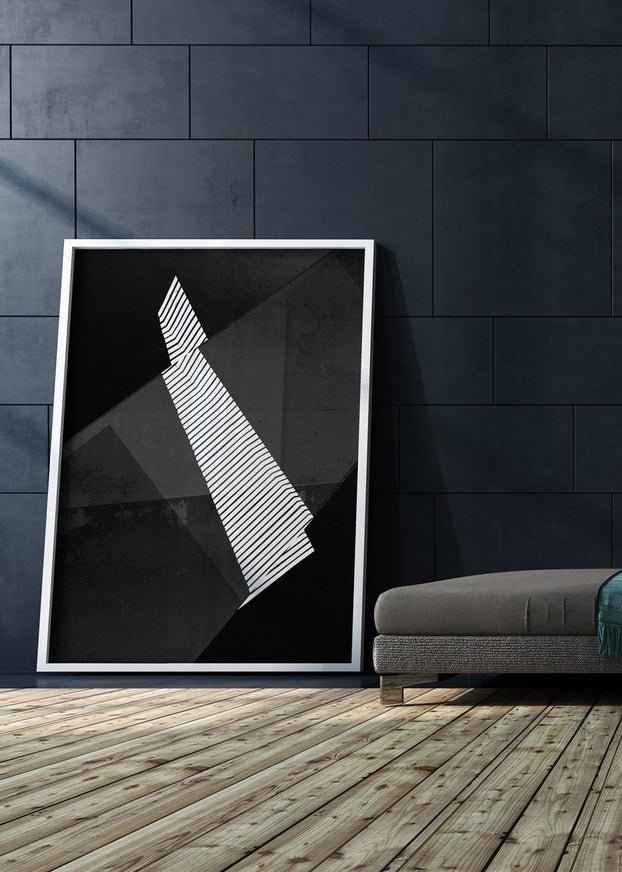 Abstract Angles 2 - Black and White Print