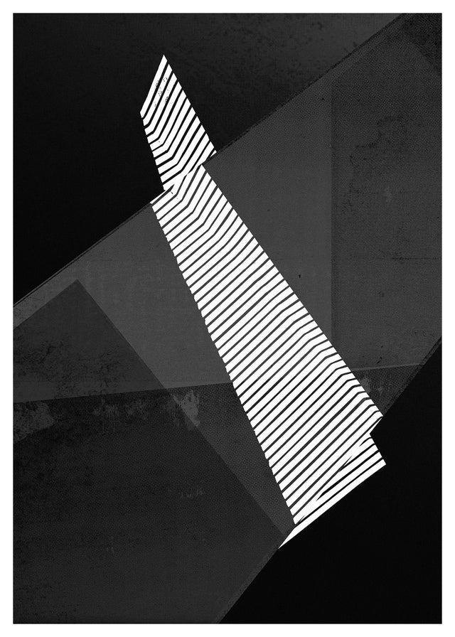 Abstract Angles 2 - Black and White Print